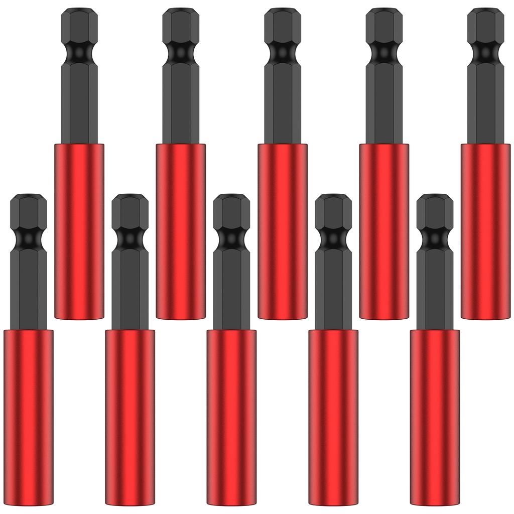 10/20Pcs 60mm Magnetic Screwdriver Extension Bit Tips Holder 1/4inch Hex Shank Kit Drill Bit Adapter Sleeve Tools for Nuts