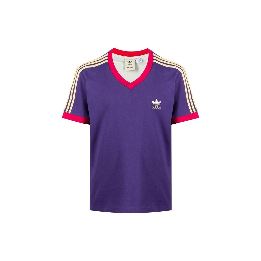 adidas Originals x Wales Bonner Унисекс Футболка с V-образным вырезом в стиле 70-х Unity Purple GV1315