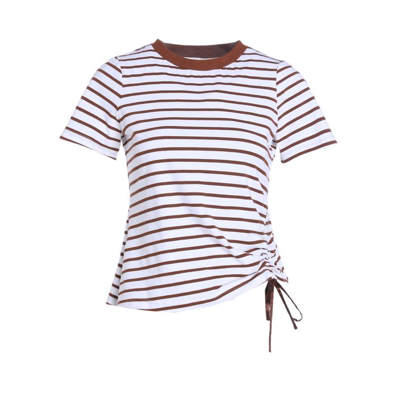 Casual Black and White Stripe Top for Women