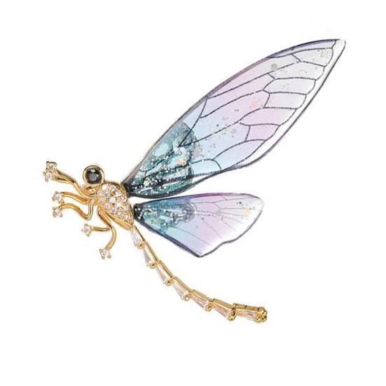 Простая брошь в форме стрекозы, блестящие стразы, булавка, женский элегантный значок, одежда, костюм, аксессуары с лацканами