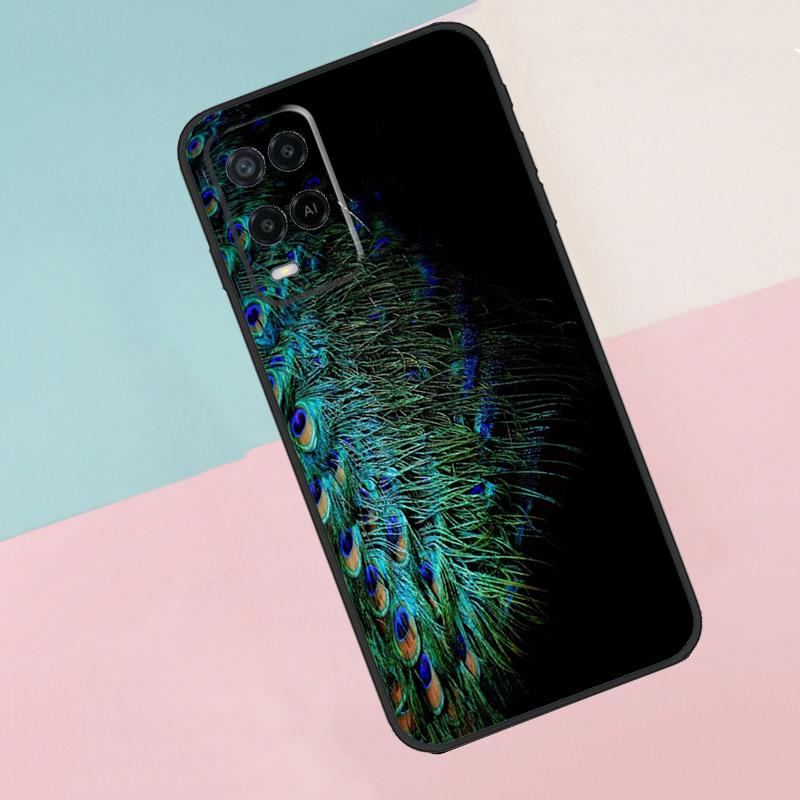 Bird Peacock Feather For Oppo A16 A76 A96 A15 A80 A60 A40 A94 A54 A98 A78 A18 A38 A58 A17 A77 A74 A57S Phone Case