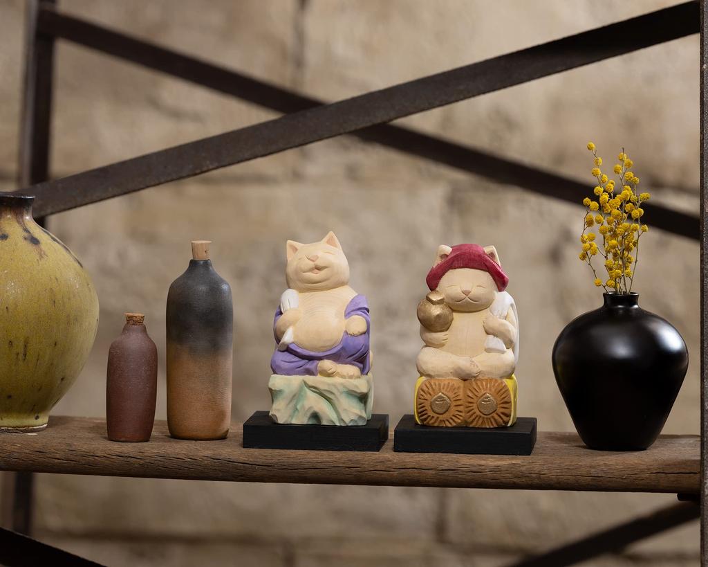 Cat Cat God of Daikokuten of Original Sculptor and Supervisor of Butsuya Sakai Seven Gods of figurine Buddha, Fortune, (God Wealth), - Fortune,