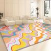 Большой Цветной Бархатный Ковер Машинная Стирка Яркий Абстрактный Дизайн Розовый Оранжевый Синий Зеленый Желтый Гостиная Спальня Офис