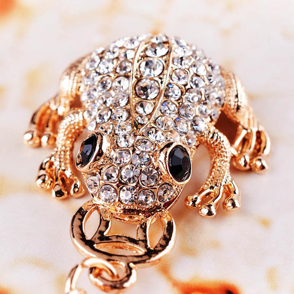 Cute Glitter Rhinestone Frog Animal Keyring Car Handbag Accessory Keychain Gift