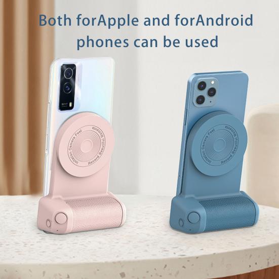 Магнитная ручка для камеры, Bluetooth-совместимая ручка, вращающаяся подставка с защитой от сотрясений, беспроводное зарядное устройство для Android, портативное стабильное