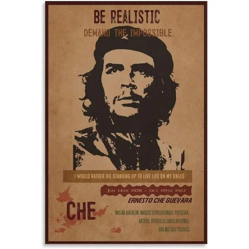 Vintage Che Guevara Be Realstic Metal Tin Signs Art Posters Plaque Bedroom Living Room Workshop Home Bar Decoration Wall Decor