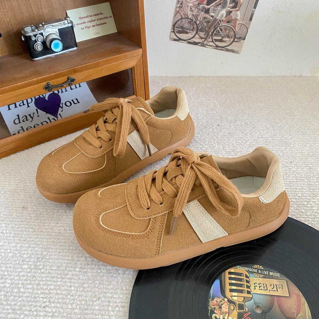 A9854 латексная стелька/платформа с головкой манго, немецкие тренировочные туфли, женская повседневная обувь, осень 2024, новая нишевая ретро-обувь на доске