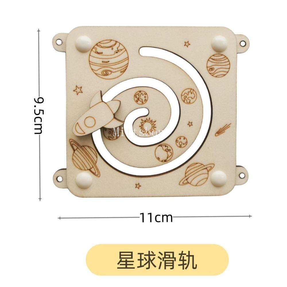 Монтессори Бизиборд Сделай сам Деревянные Аксессуары Ранний Счет на Шариках Бульдозер Замок Вертолет Развивающая Игрушка Для Детей Подарки