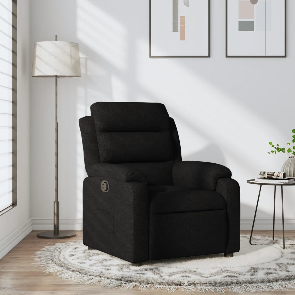 Relaxation Armchair Black Fabric