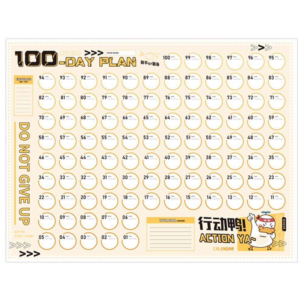Фитнес 100-дневный план-лист Список дел Настенный план-планировщик Контрольный список Домашний офис