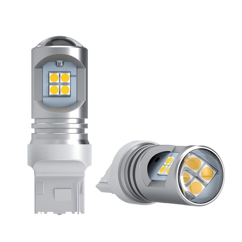 2 шт./лот T20 7440 3030 Canbus белые светодиодные дневные ходовые огни для Mitsubishi Pajero 2007-2020