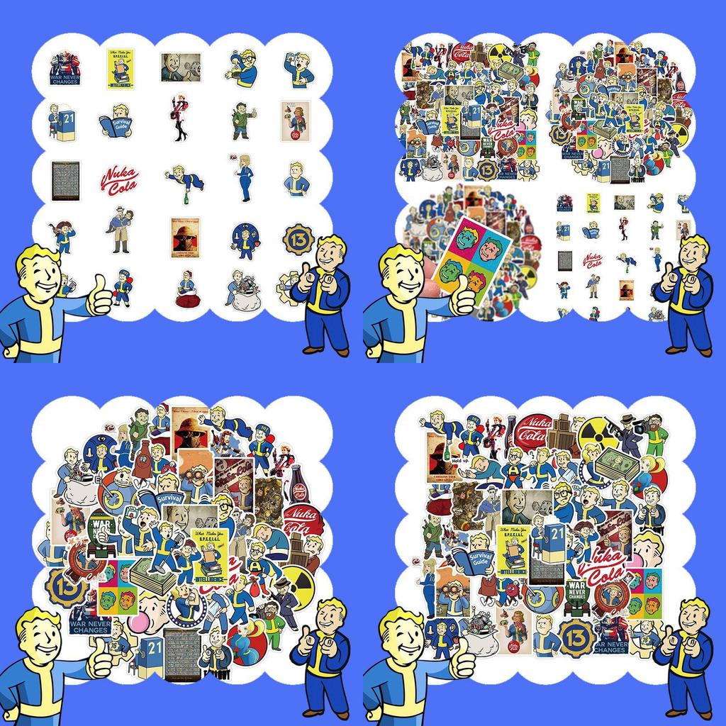 Sheets 50 Fallout Game Graffiti Stickers Luggage Laptop Diy Not Adhesive