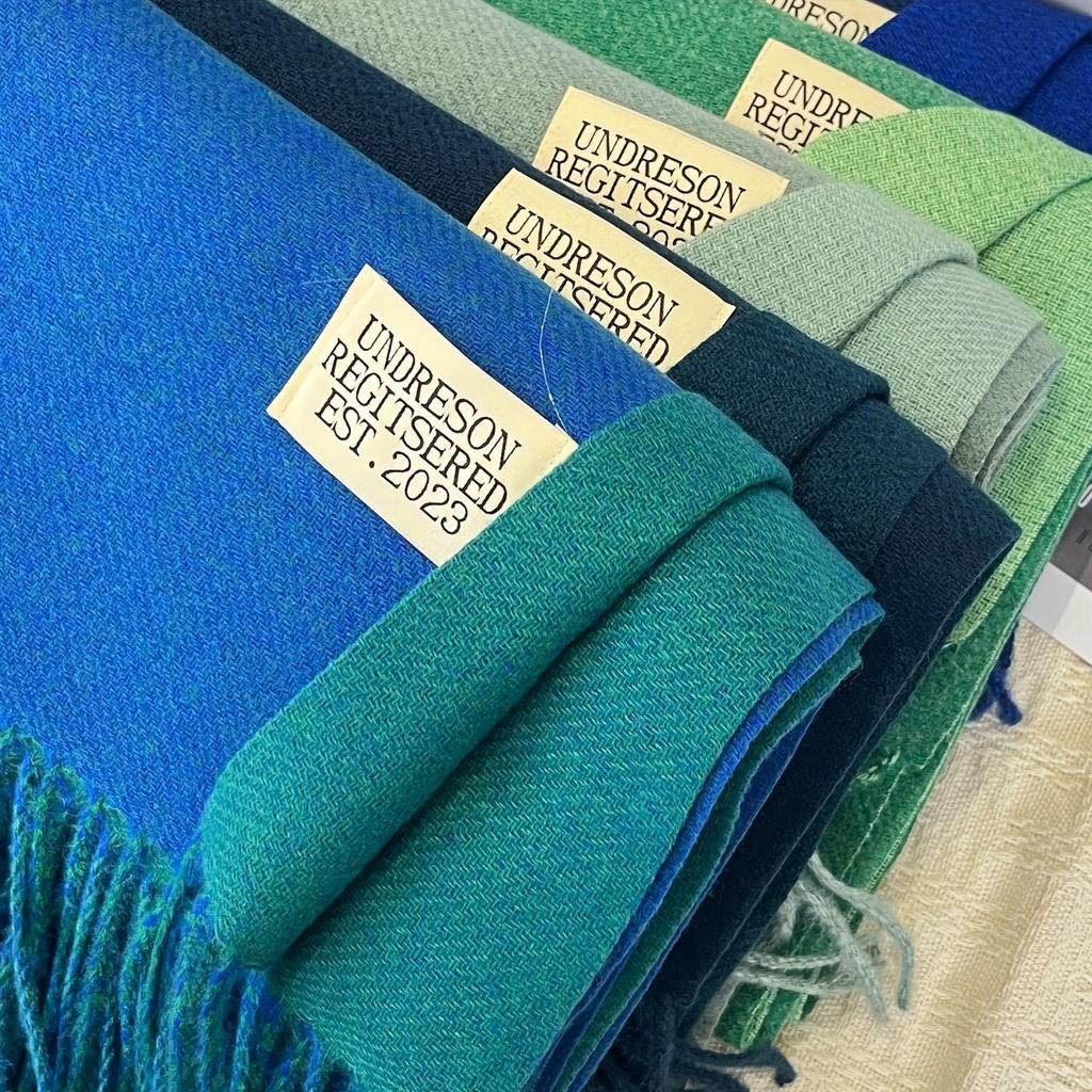 Double-sided Two Colors Scarf Simple Basic Imitation Cashmere Tassel Shawl Autumn Winter Unisex Coldproof Neck Guard Scarf