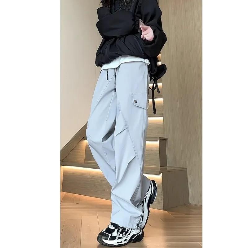 Men's Spring Sports Waterproof Rushing Trousers Design Handsome Straight Loose Casual Work Trousers