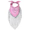 AE Cowgirl Bandanas Sequin Neckerchief Bandanas Women Bachelorette Bandanas Fashion Cowgirl Bachelorette Fringe Bandanas