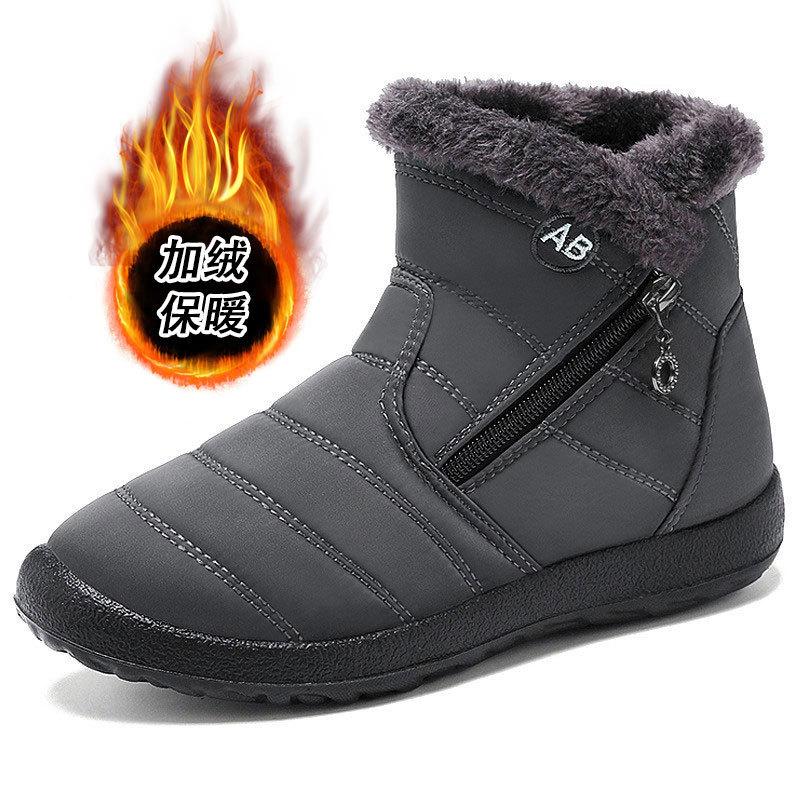 Хлопковые ботинки мужские и женские высокие на молнии зимние ботинки водонепроницаемая ткань утолщенные хлопковые ботинки