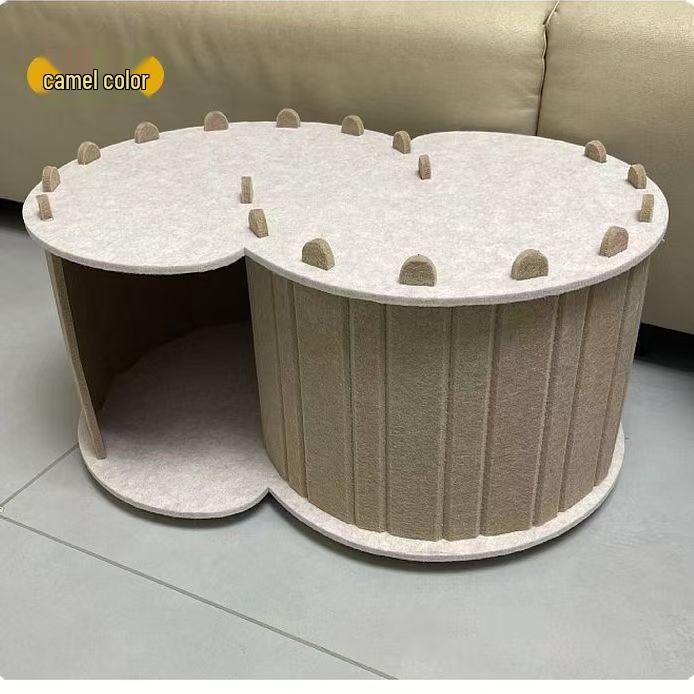 Четыре сезона полузакрытый двухслойный войлочный домик-тоннель для кошек