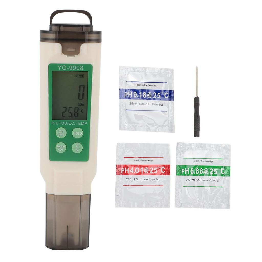 4 в 1 тестер качества воды, высокая точность, четкие показания, зеленая подсветка, цифровой тестер воды для PH