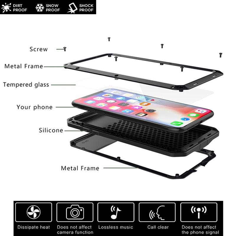 Бронированный металлический алюминиевый чехол для телефона IPhone 14 13 12 11 Pro XS MAX XR X 7 8 6 6S Plus SE, полный защитный бампер, противоударный чехол