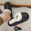Men Cotton Slipper Winter Black Plush Indoor House Shoes Casual Sports Warm Thick Sole Fur Slipper for Men