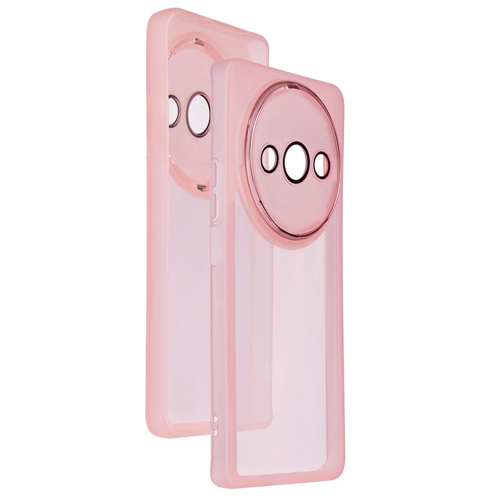Silicone case for Xiaomi Redmi A3, with camera protection, transparent/pink