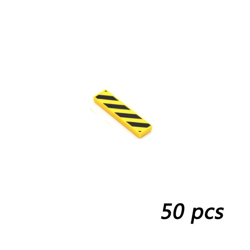 MOC Assembles Tile 1x4 with Wood Grain Danger Stripes 2431 pb243 pb661 Building Blocks Parts DIY Bricks City Street View Toys