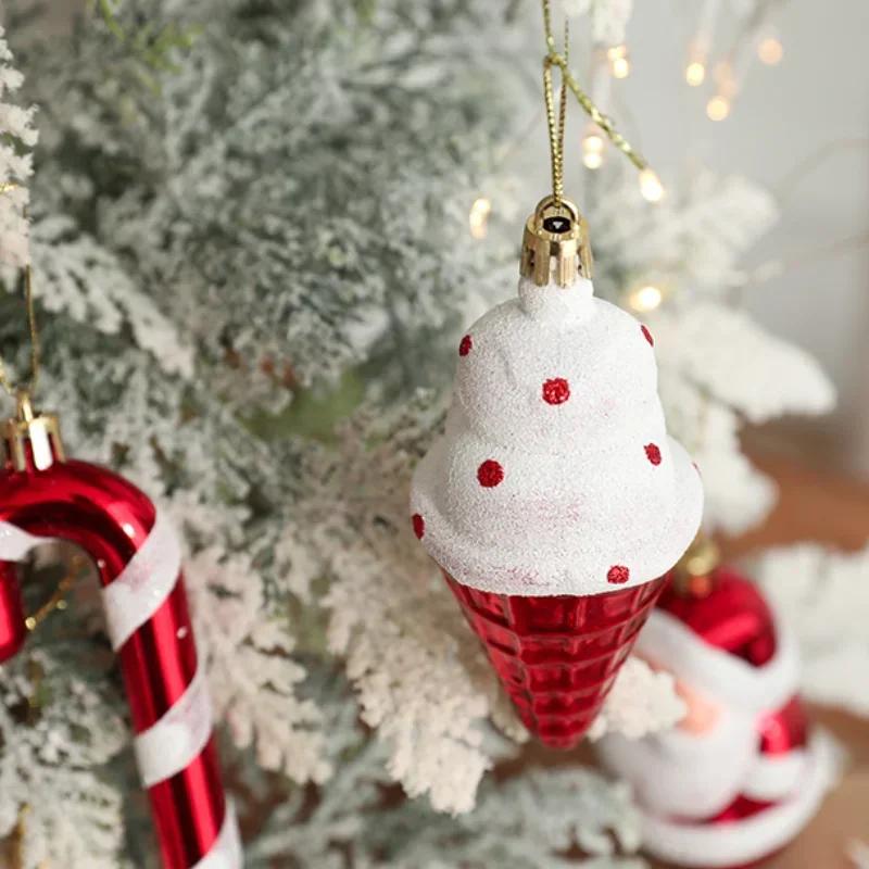 2pcs New Christmas Snowman Mini Decoration Christmas Trees Small Pendant Father Christmas Cabin Ornaments Party Arrange Supplies