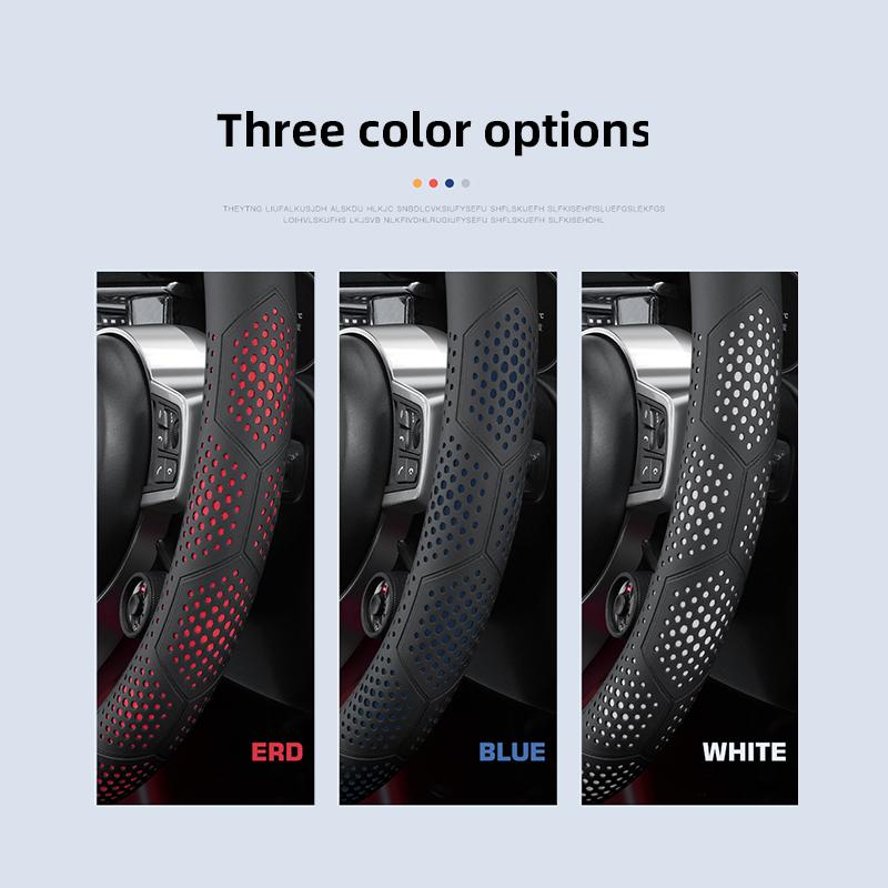 38cm Leather Car Steering Wheel Cover For Citroen C4 C3 C2 C1 DS3 Xsara Picasso Auto Steering Wheel Cover Car Interior keychain