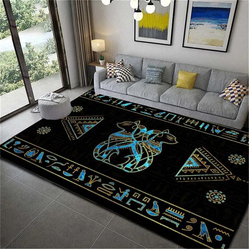 Древний Египет Ковер Бог Египетская Кошка Анубис Ковры для Гостиной Спальни Коврик Противоскользящие Напольные Коврики Бытовой Коврик Декор