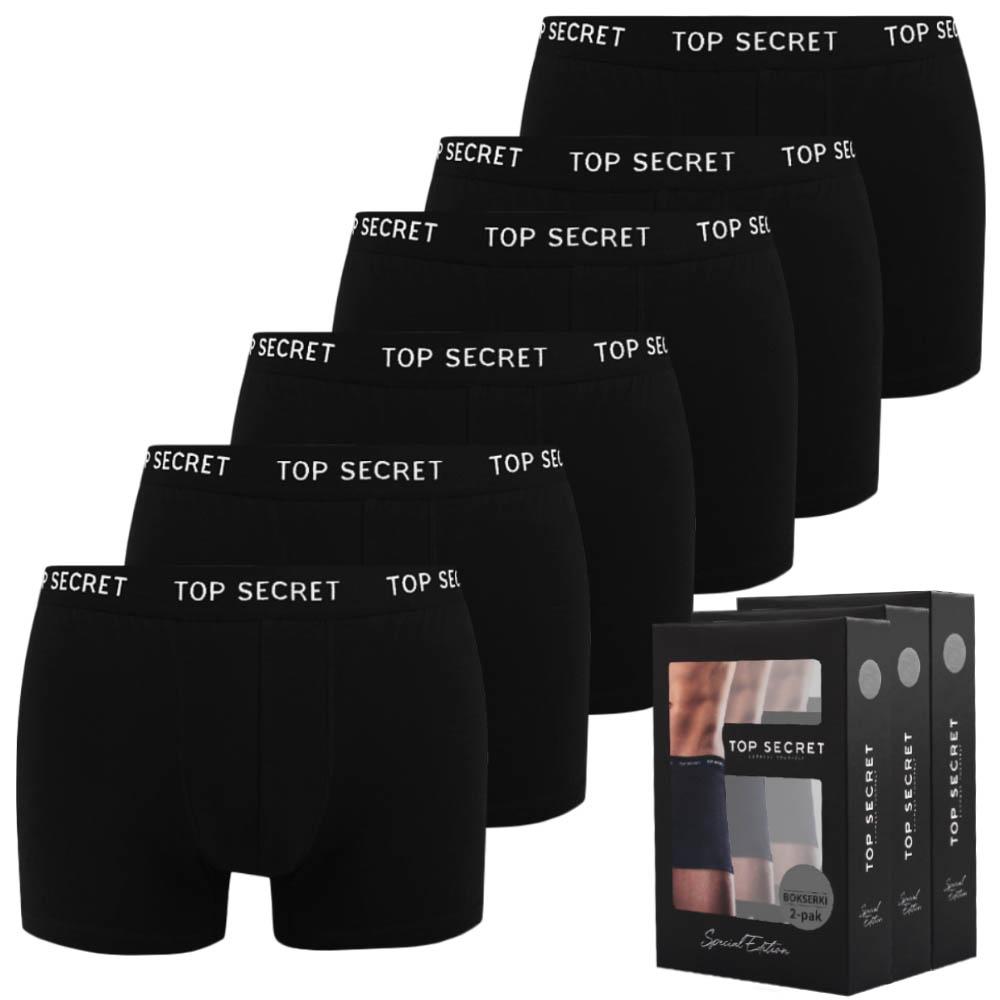 Top Secret Men' Cotton Boxer Shorts 6 Pack Size