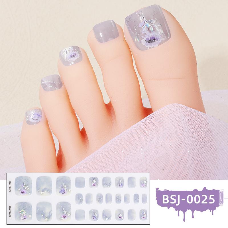 New Gel Manicure Stickers Toe Stickers Waterproof Hot Stamping Semi-cured Nail Stickers
