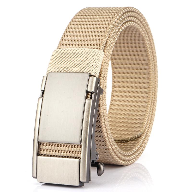 Новый мужской ремень для поездок на работу с автоматической пряжкой из нейлона, универсальный двухслойный толстый ремень для отдыха на природе