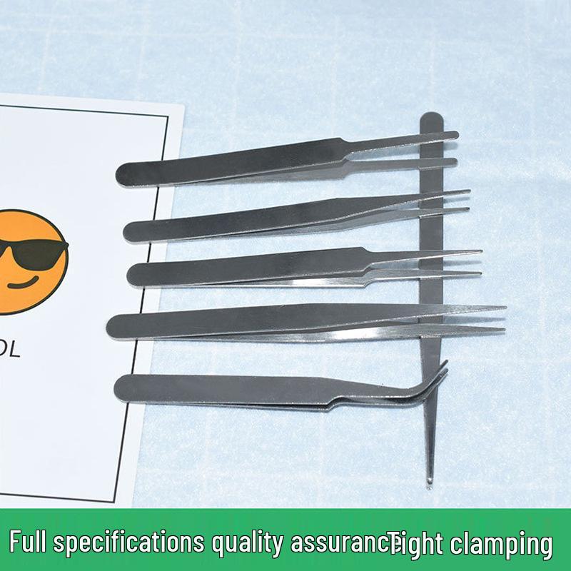DIY Nail Art Tweezers: Straight & Curved Heads, Small Size, for Craft Accessories, Diamond Stickers, Beads, and Clips.