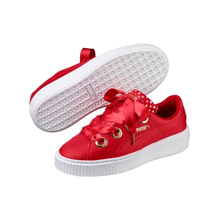 Puma Платформа Искусственная кожа Поцелуй Ath Lux Низкие кроссовки Женские кроссовки Красный 366704-03