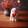 Cute Halloween Ghost Statue Pen Holder Adorable Pencil Stand Home Office Desktop Decor Desk Small Ghost Figurines Coffee Table Centerpieces Shelf