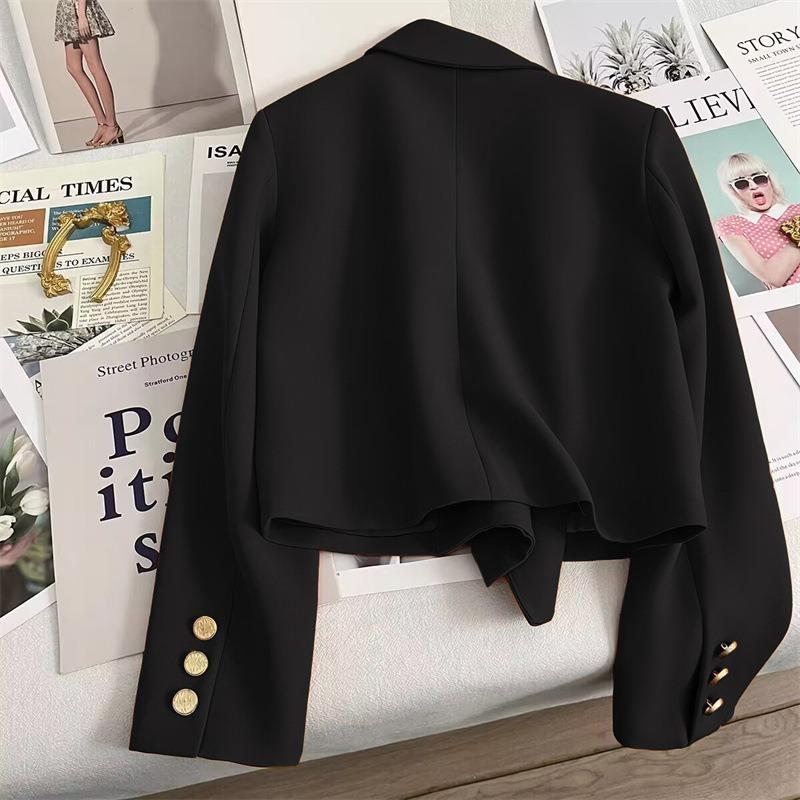 Однотонный короткий пиджак пиджак для женщин универсальный модный офисный пиджак уличный женский повседневный пиджак костюм