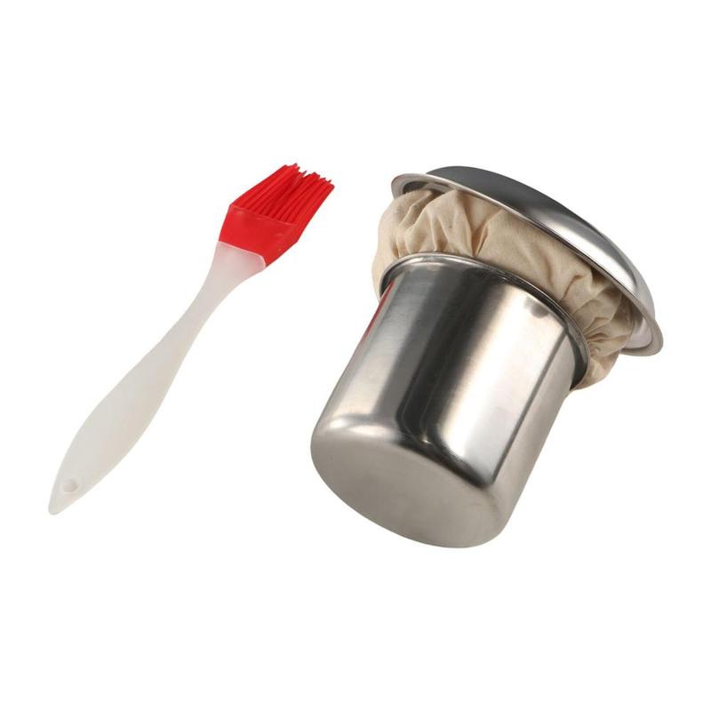 Multifunctional Stainless Steel Pancake Grease Brush with Tray Free Brush Crepe Oil Spreader Durable Oil Wiper Cloth Sauce