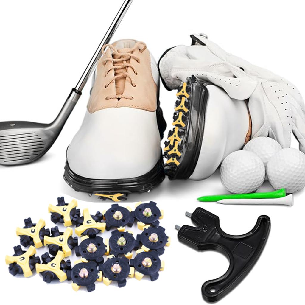 14 Pieces of Golf Metal Threaded Shoe Nails (with Wrench) Anti-slip Traction Nails for Golf Shoes and Golf Accessories 5