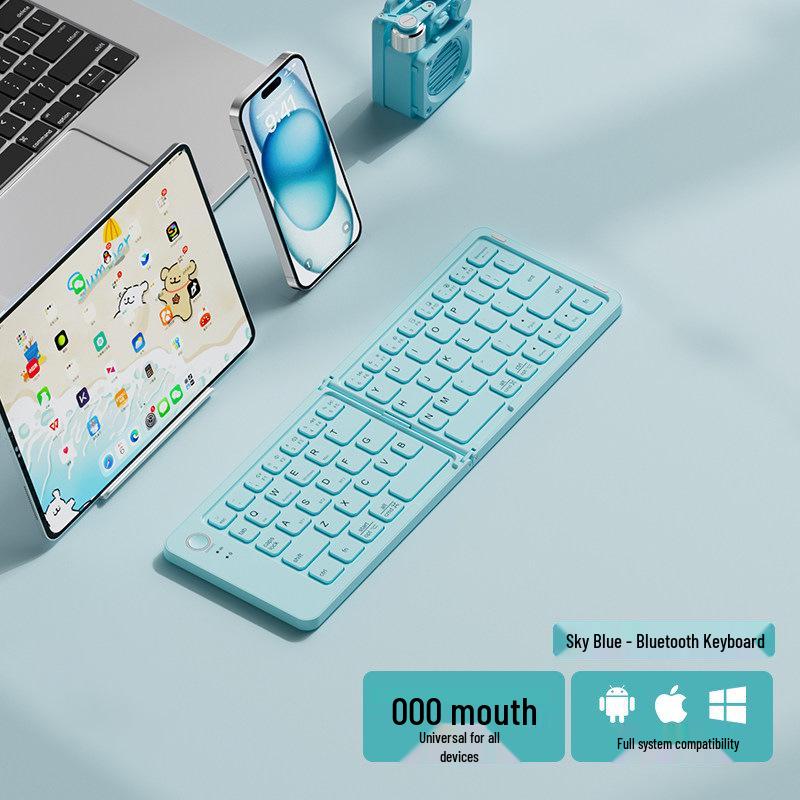 BT18 Портативная тонкая складная Bluetooth-клавиатура для телефонов, планшетов и офиса - Совместима с тремя системами