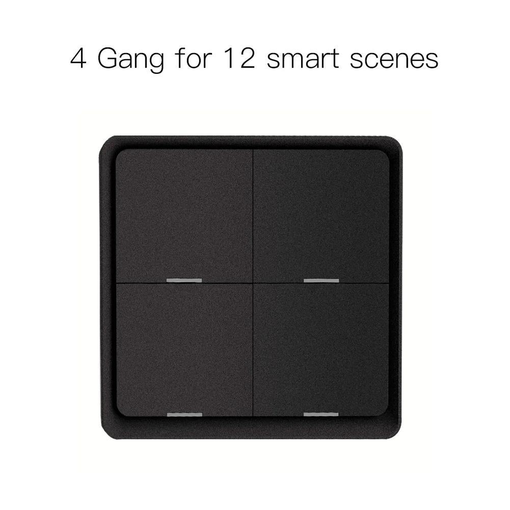 MOES 4 Gang Tuya ZigBee Wireless 12 Переключатель сцен Кнопочный контроллер Сценарий автоматизации с питанием от аккумулятора для устройств Tuya