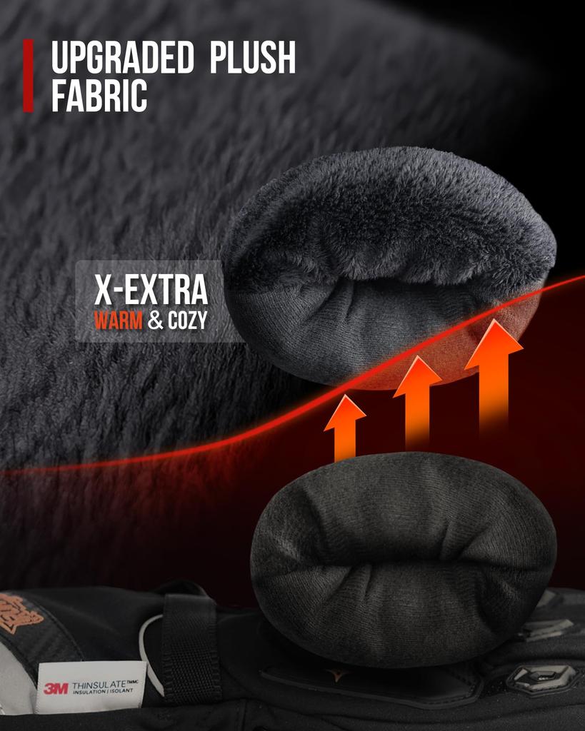 Мотоциклетные перчатки, зимние, теплые, водонепроницаемые, совместимые с сенсорным экраном, 3M Thinsulate, углеродное волокно