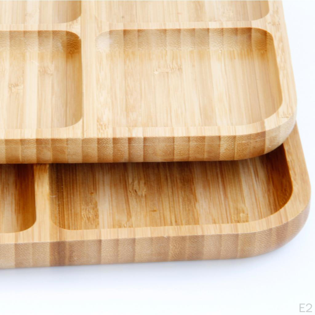 4-Compartment Bamboo Appetizer Serving Tray