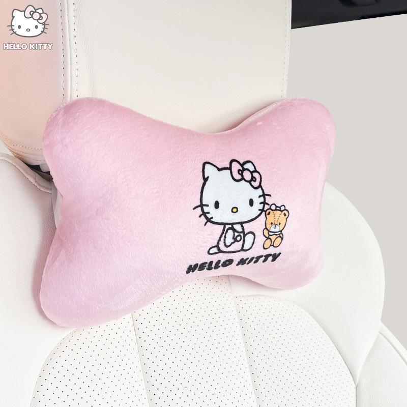 Подушка для шеи в машину Hello Kitty Мультяшная подушка-подголовник для автомобиля Автоаксессуары Салон Женская Кавайная Подушка на сиденье