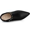 Allegra K Chelsea Ankle Boots with Rivets, Pointed Toe, Stiletto Heels, Women's, Black, Size 26.0 Cm
