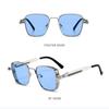 Eye Protection Retro Sunglasses Punk Black Shades Glasses Metal Frame Sunglasses  for Women Men