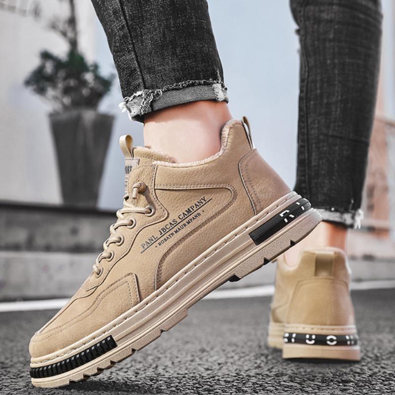 Мужские зимние ботинки, новые зимние хлопковые мужские туфли на платформе, нескользящие мужские кроссовки, уличные плюшевые ботинки для ходьбы, botas para hombre