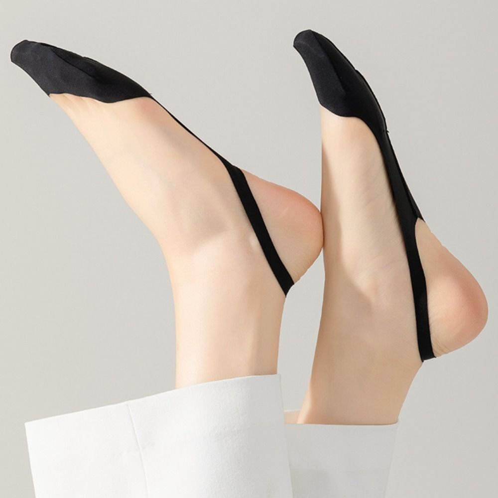 4Pairs Ultra-thin Ice Silk Socks Invisible Half Palm Boat Socks Soft Half Feet Socks Summer