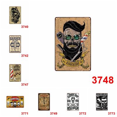 Ретро-парикмахерская, тату-салон, роспись по жести, кафе, бар, ресторан, модная настенная роспись дома, персонализированное романтическое украшение