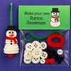 DIY Button Christmas Tree Ornament Kit, Handmade Button Snowman Craft for Holiday Decorating, Xmas Tree Ornaments for Party