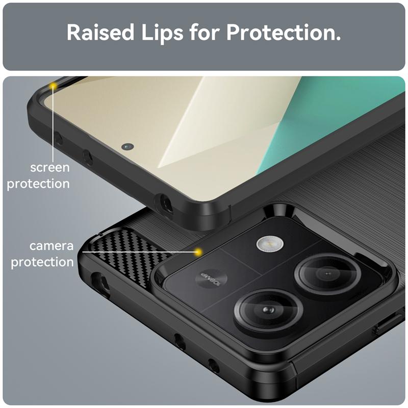 Для Для Poco X6 5G Чехол Обложка Xiaomi Для Poco X6 Pro 5G Capas Ударопрочный Задняя крышка телефона Углеродное волокно Мягкий ТПУ Fundas Для Poco X6 5G